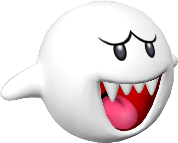 Smiling Boo Ghost Character PNG Image