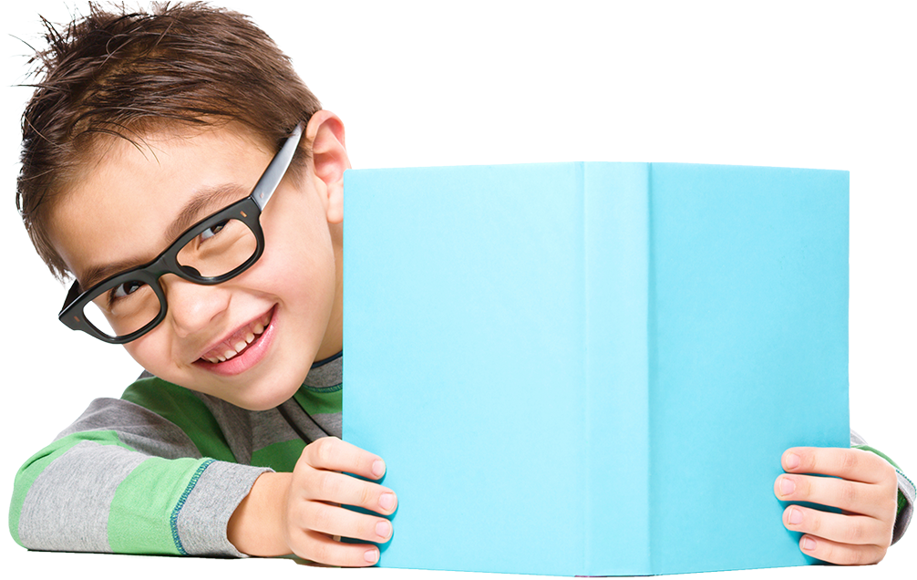 Smiling Boy Holding Book PNG Image