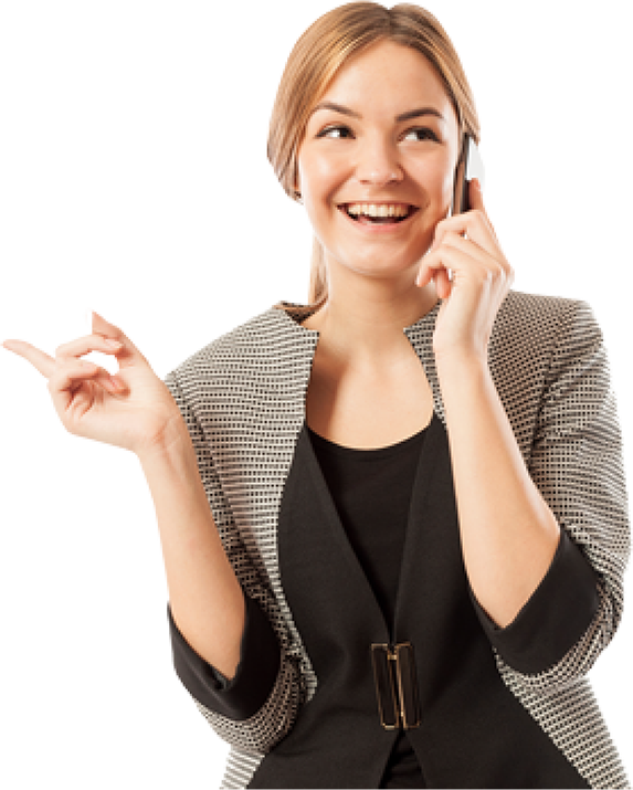 Smiling Businesswoman On Phone PNG Image