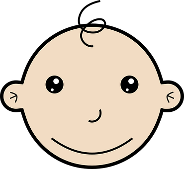 Smiling Cartoon Baby Face PNG Image