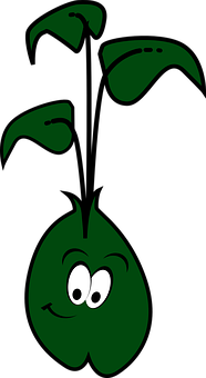 Smiling Cartoon Bean Character PNG Image