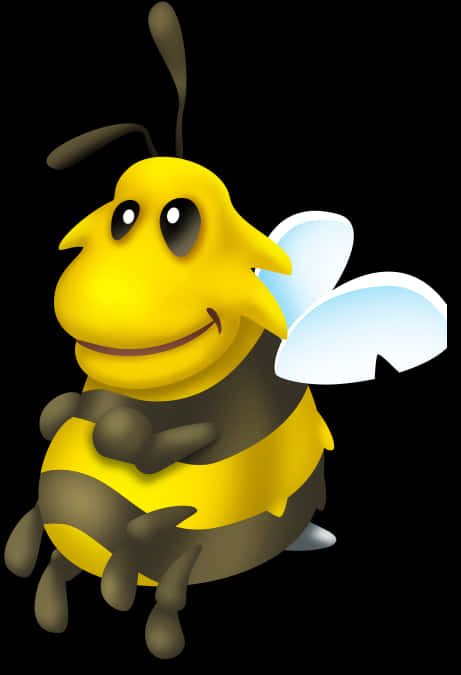 Smiling Cartoon Bee PNG Image