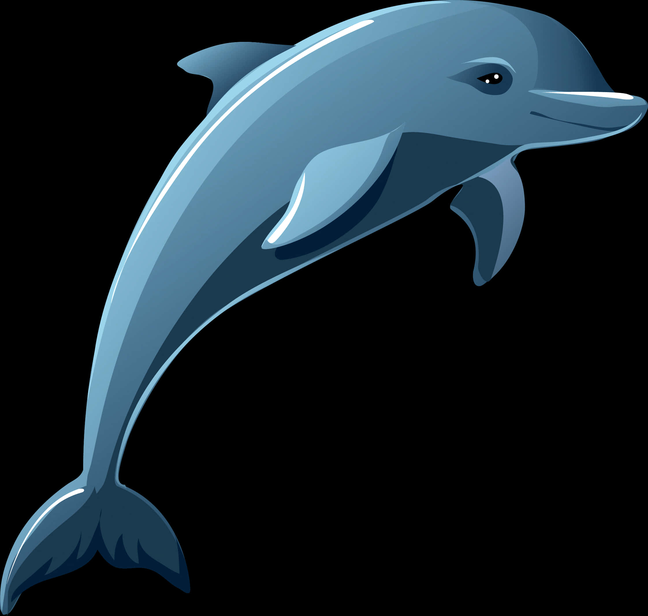 Smiling Cartoon Dolphin PNG Image