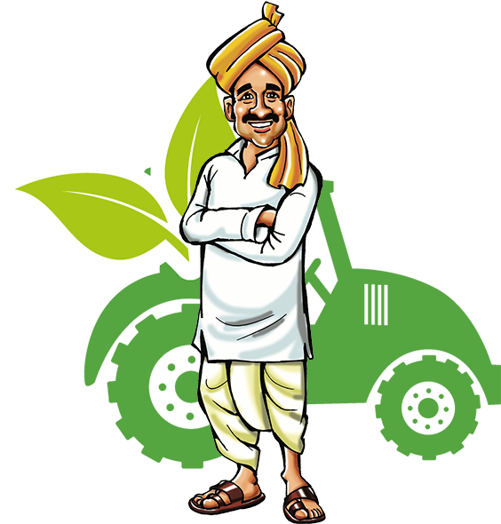 Smiling Cartoon Farmerwith Tractor PNG Image