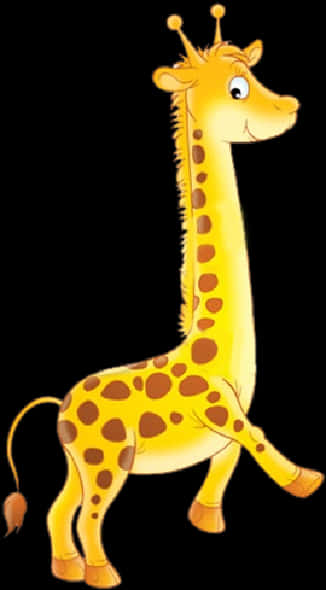 Smiling Cartoon Giraffe PNG Image