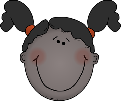 Smiling Cartoon Girl Illustration PNG Image