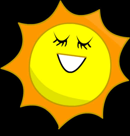 Smiling Cartoon Sun PNG Image