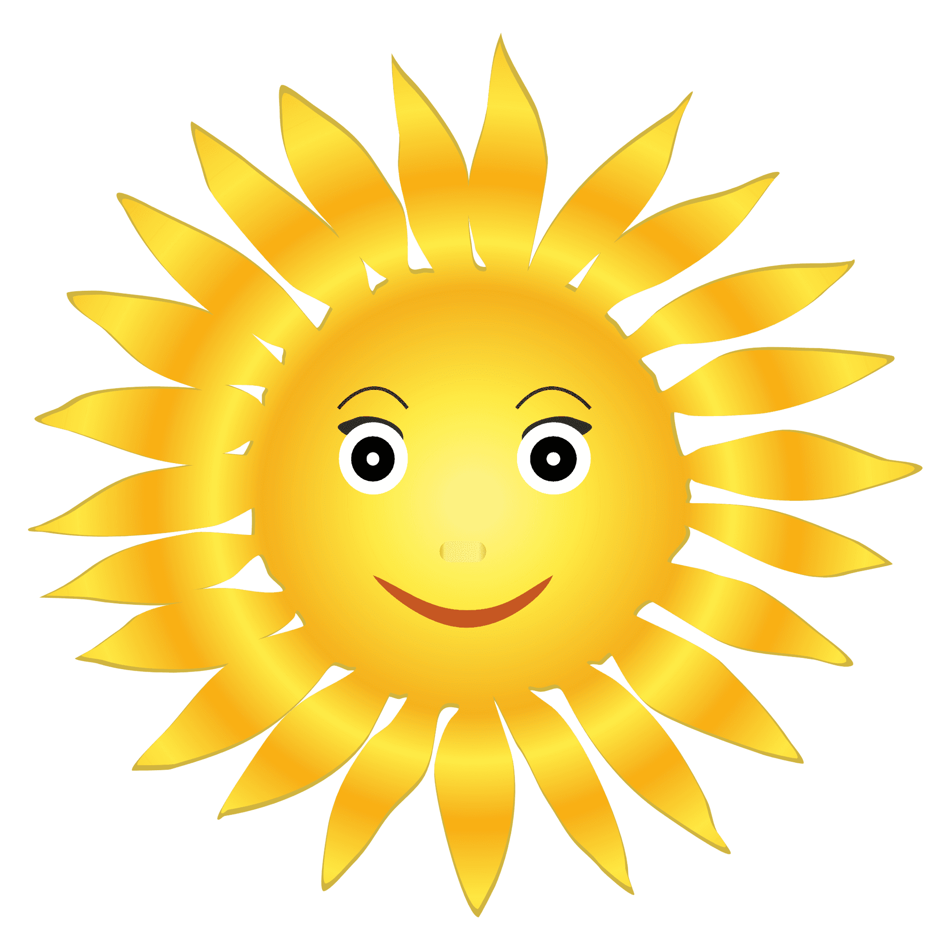 Smiling Cartoon Sun Graphic PNG Image