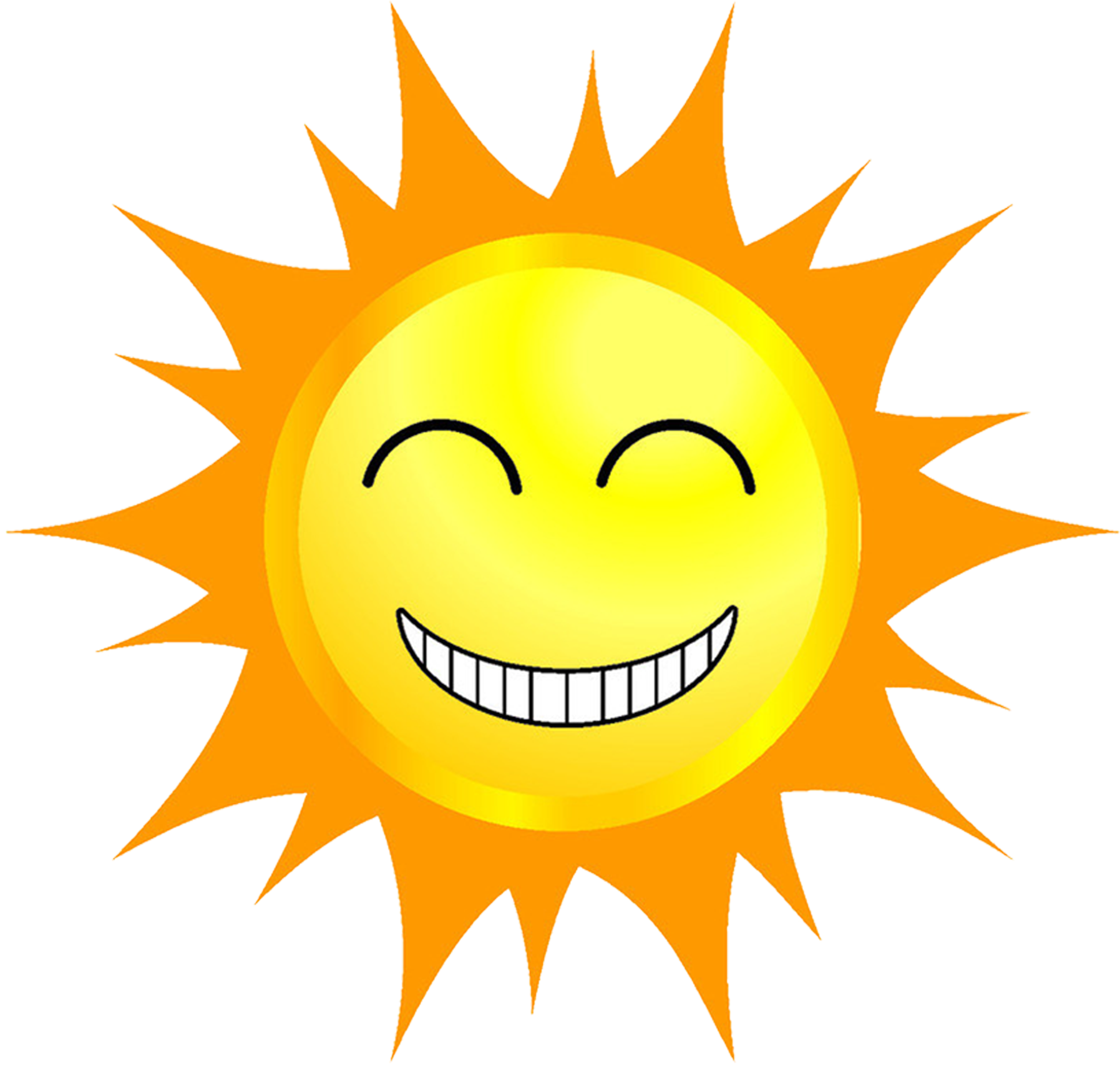 Smiling Cartoon Sun Graphic PNG Image