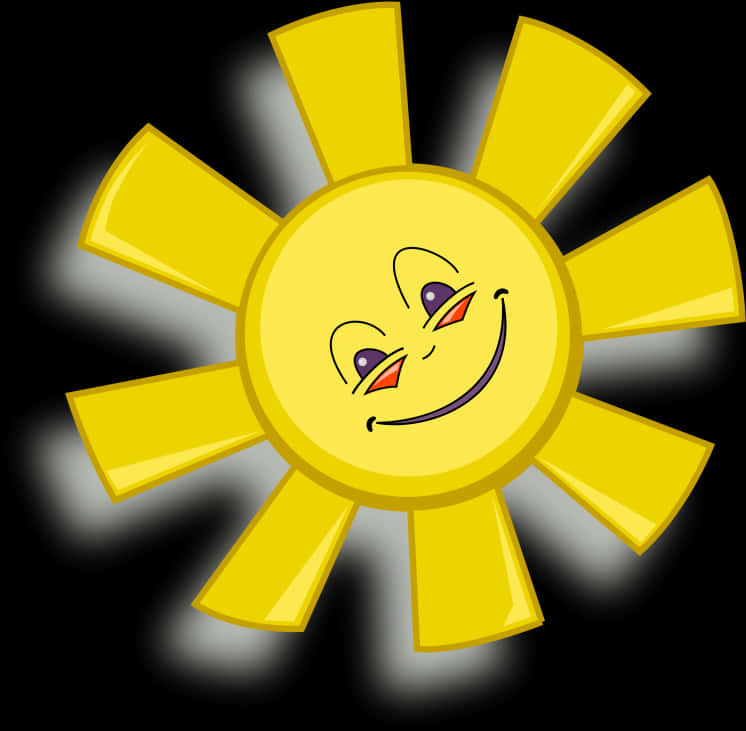 Smiling Cartoon Sun Illustration PNG Image