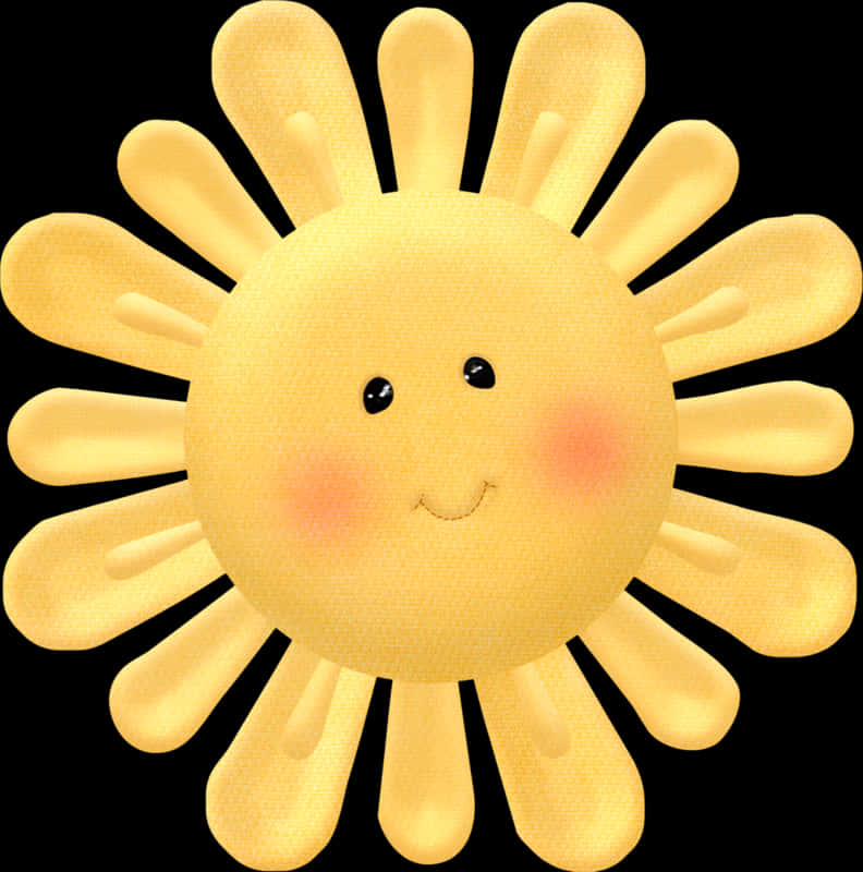 Smiling Cartoon Sun Illustration PNG Image