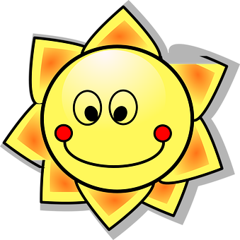 Smiling Cartoon Sun PNG Image