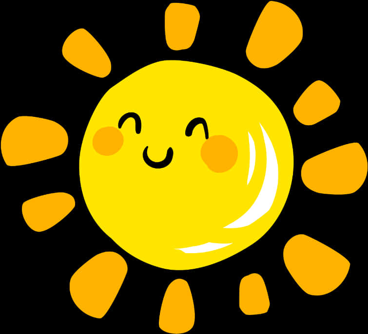 Smiling Cartoon Sun Transparent Background PNG Image