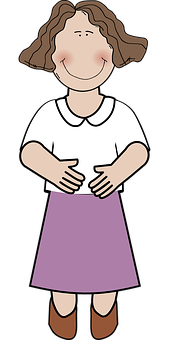 Smiling Cartoon Woman Illustration PNG Image