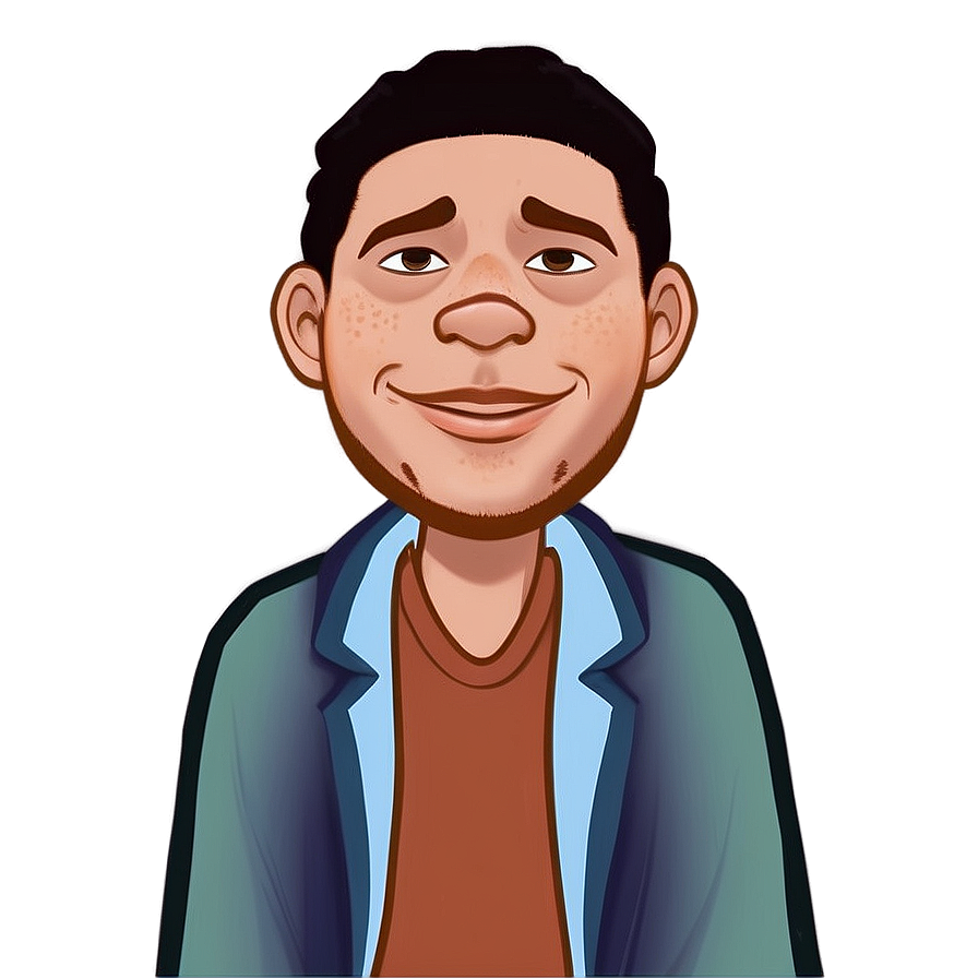 Smiling Cartoon Young Man Illustration PNG Image