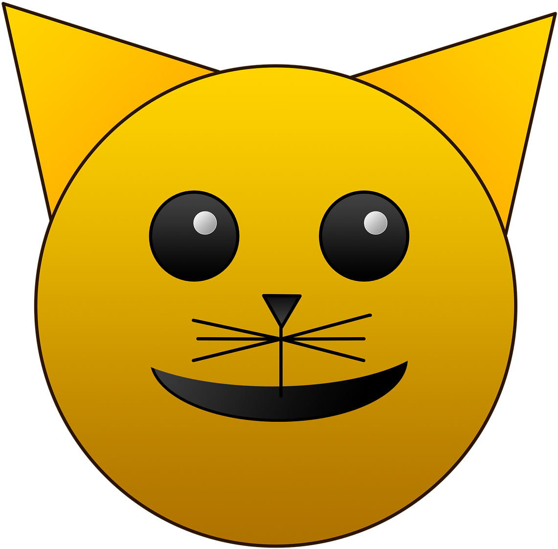 Smiling Cat Emoji Graphic PNG Image