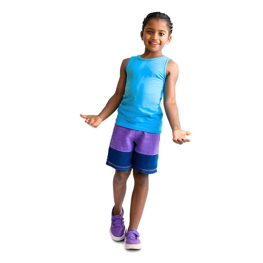 Smiling Childin Athletic Wear PNG Image