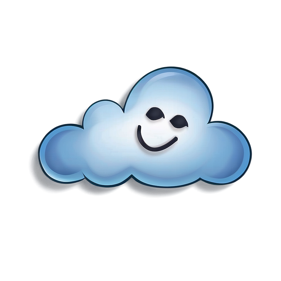 Smiling Cloud Emoji Png Npo83 PNG Image