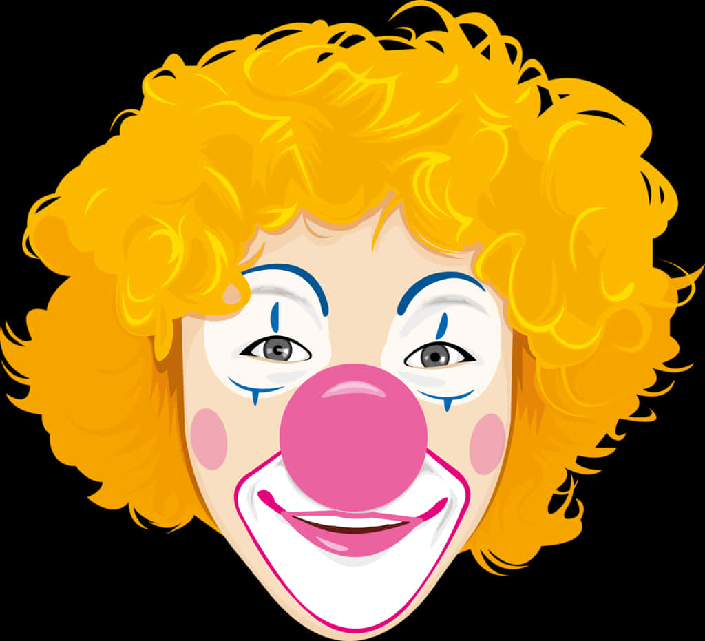 Smiling Clown Facewith Red Nose PNG Image