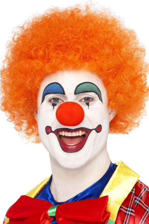 Smiling Clownwith Orange Hair PNG Image