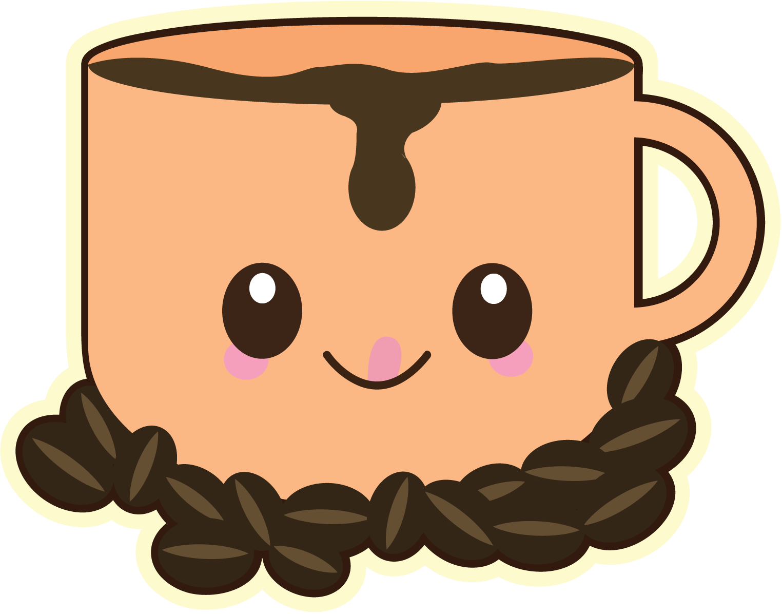 Smiling Coffee Cup Cartoon.png PNG Image