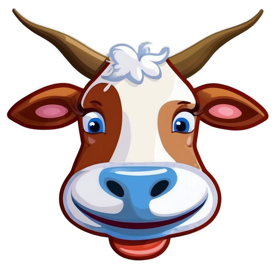 Smiling Cow Face Graphic Png Yyu PNG Image