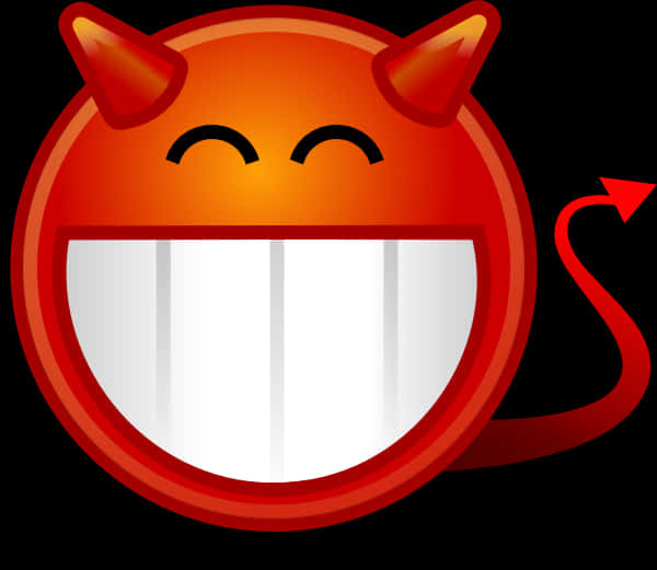 Smiling Devil Emojiwith Hornsand Tail PNG Image