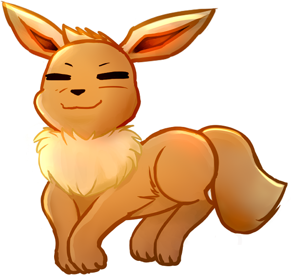 Smiling Eevee Artwork.png PNG Image