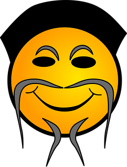 Smiling Emoji With Goatee Graphic PNG Image