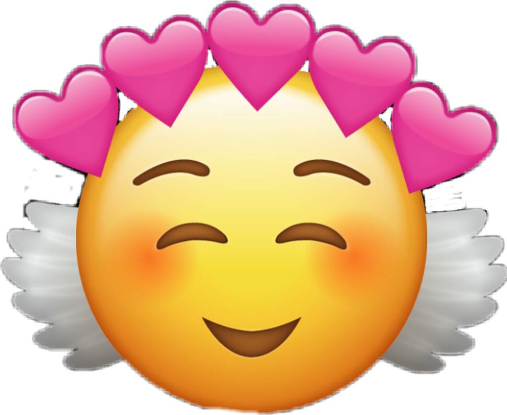 Smiling Face Angel Hearts Emoji.png PNG Image