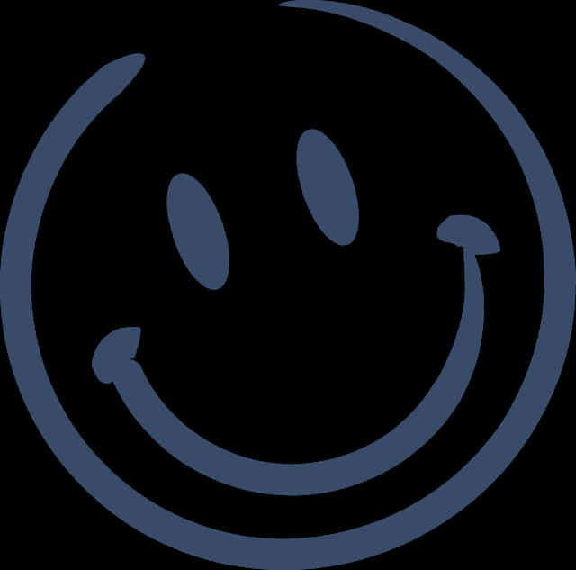 Smiling Face Icon Dark Background PNG Image