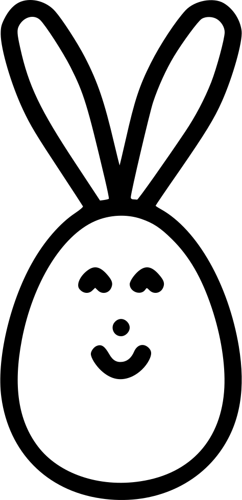 Smiling Facewith Bunny Ears Line Art PNG Image