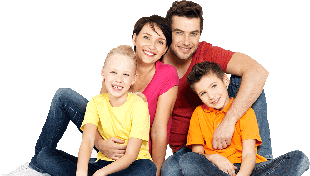 Smiling Family Portrait PNG Image