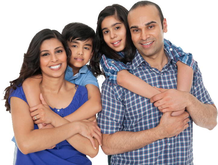 Smiling Family Portrait PNG Image