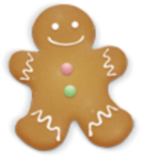 Smiling Gingerbread Man Cookie PNG Image