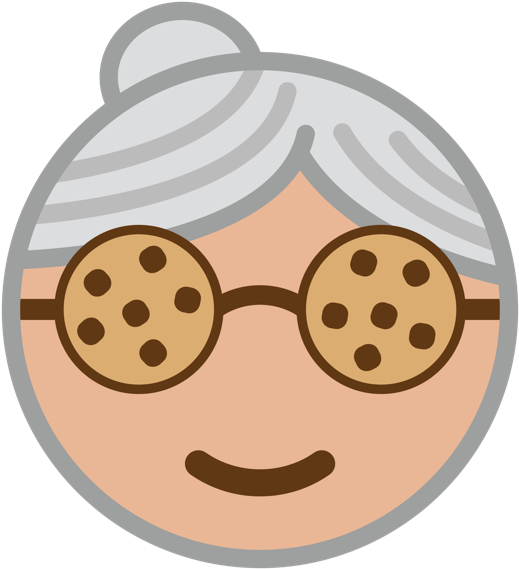 Smiling Grandma Cartoon Icon PNG Image