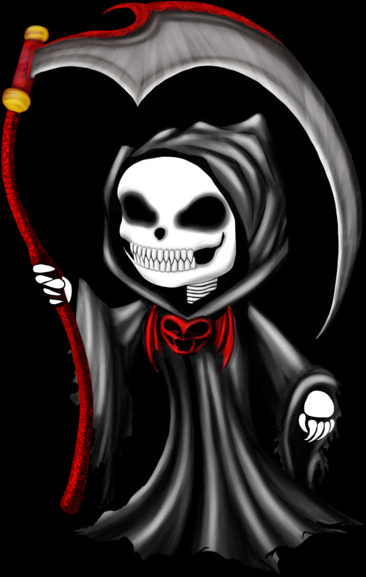 Smiling Grim Reaper Artwork PNG Image