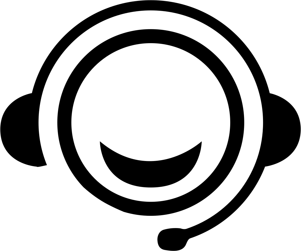 Smiling Headset Icon PNG Image