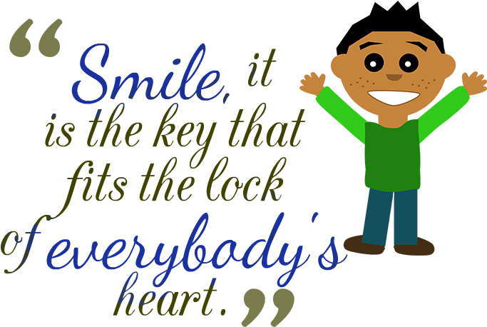 Smiling Keyto Hearts Motivational Quote PNG Image