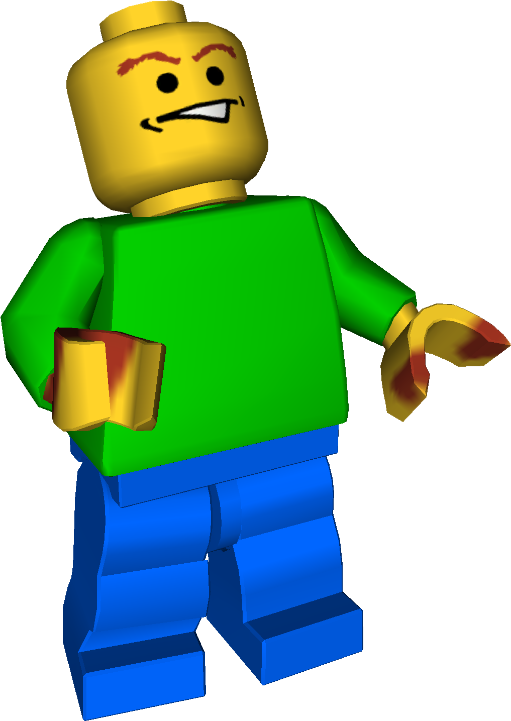 Smiling Lego Figure3 D Model PNG Image