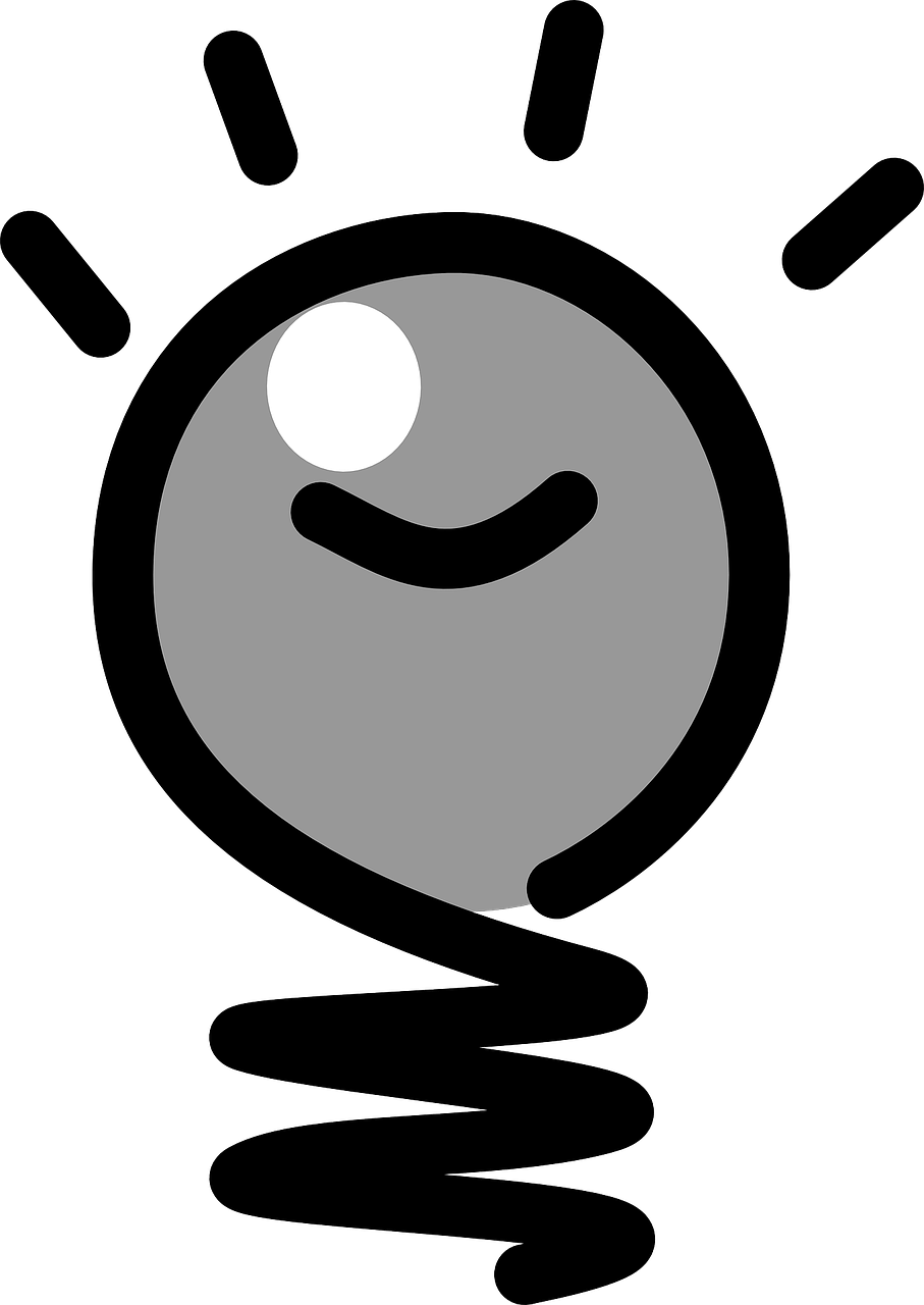 Smiling Lightbulb Cartoon Character PNG Image