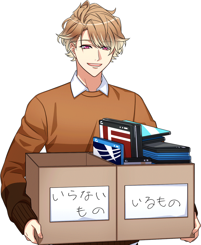 Smiling Man Holding Box Fullof Belongings PNG Image