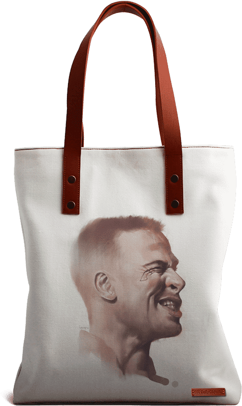 Smiling Man Tote Bag PNG Image