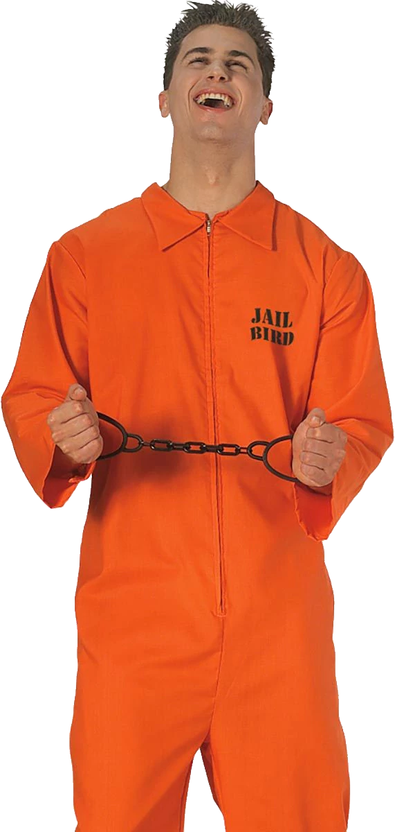 Smiling Manin Orange Prison Jumpsuit PNG Image