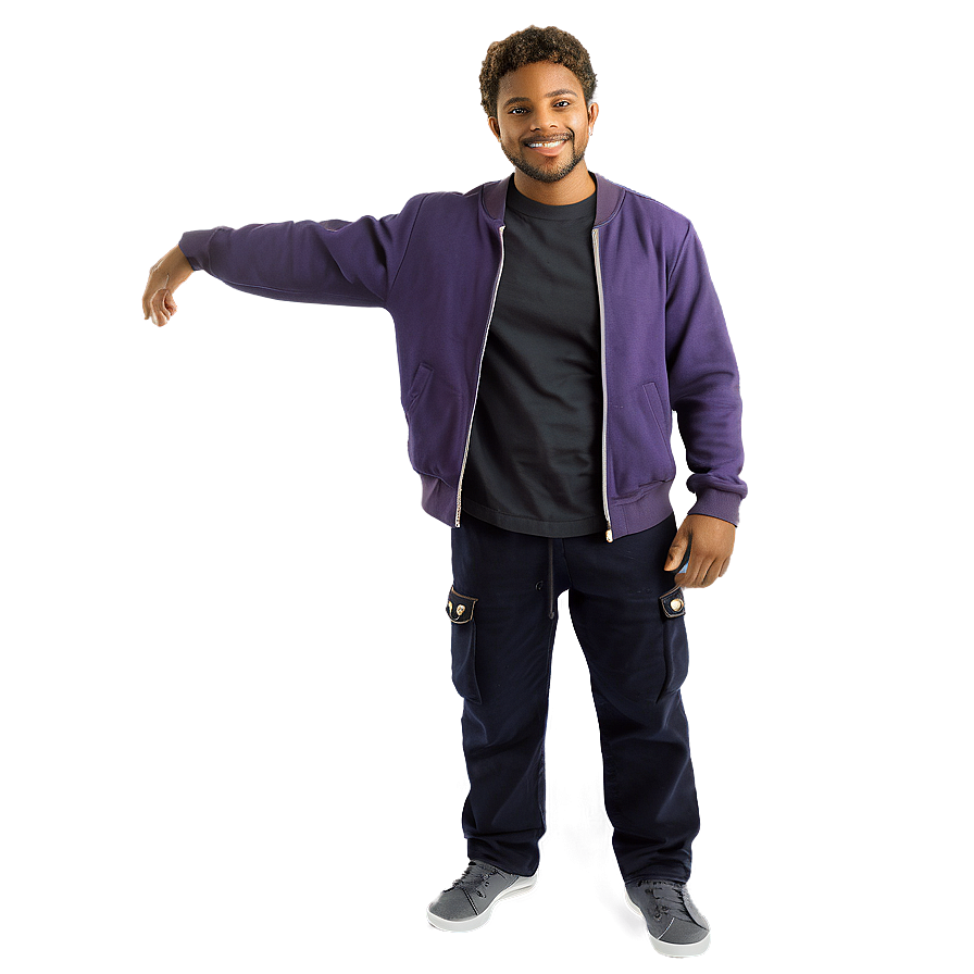 Smiling Manin Purple Jacket PNG Image