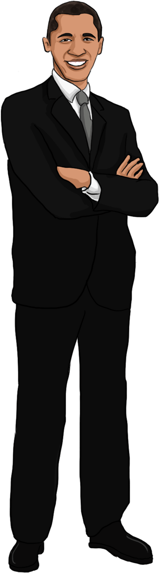 Smiling Manin Suit Cartoon PNG Image