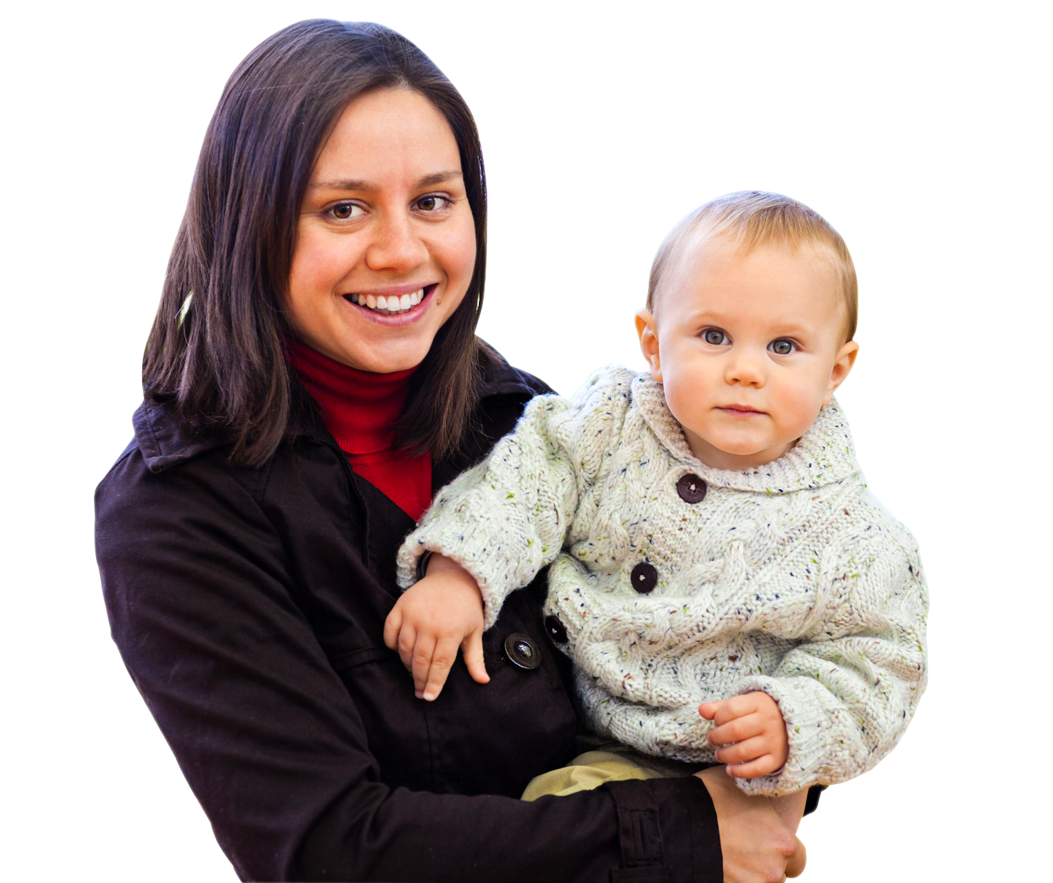 Smiling Mother Holding Baby PNG Image