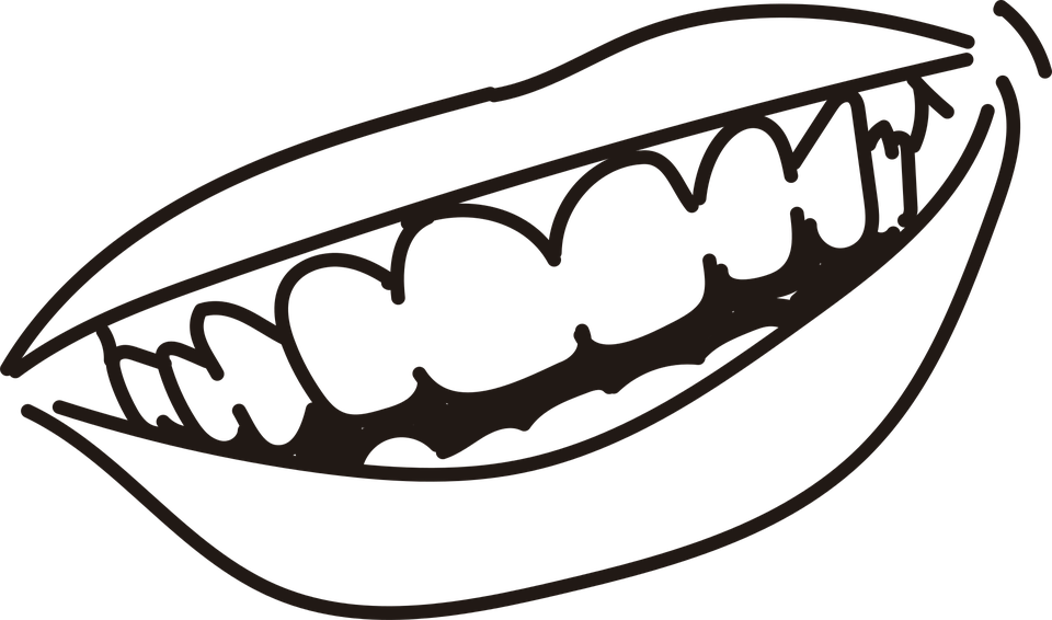 Smiling Mouth Line Drawing PNG Image