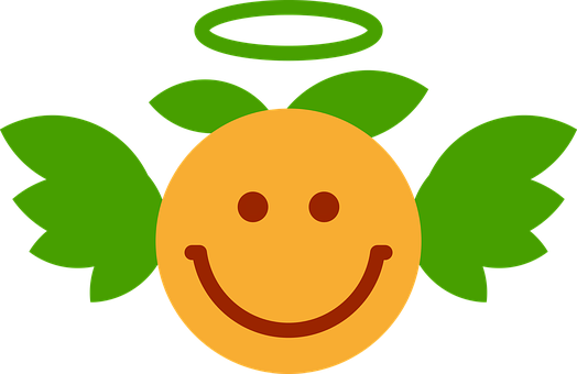 Smiling Orange Angel Graphic PNG Image