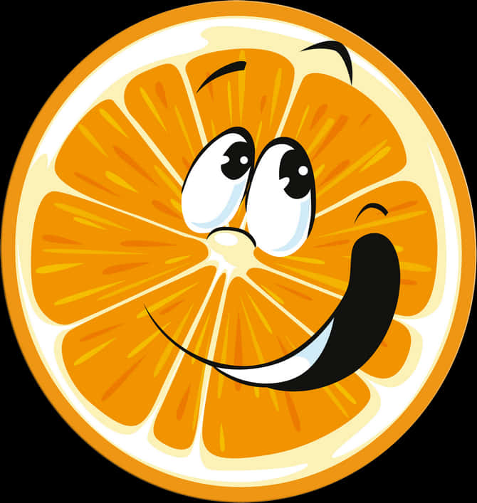 Smiling Orange Cartoon PNG Image